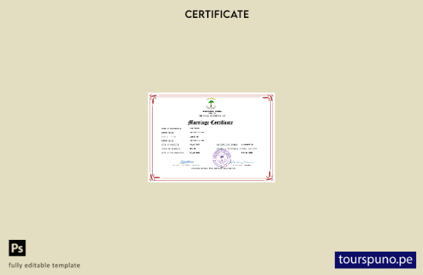 listo para imprimir certificado de matrimonio de Guinea Ecuatorial Plantilla Wor